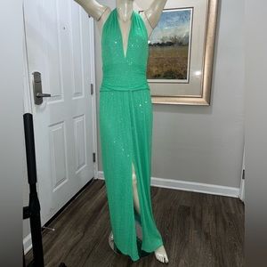 SHO BY TADASHI SHOJI SEQUIN MAXI DRESS (size 4) LIME GREEN NEVER WORN WITH TAGS